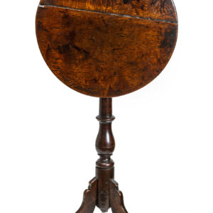 A Unique early 19th Century English Country Oak Tilt Top Wine/Lamp Table of Small Proportions
