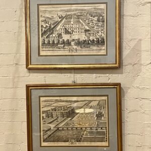 A Rare pair of Early 18th Century English Copper Engravings of Grand English Estates