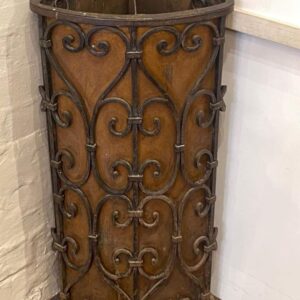 First half 20th Century stylish French Nouveau/Deco wrought iron umbrella stand