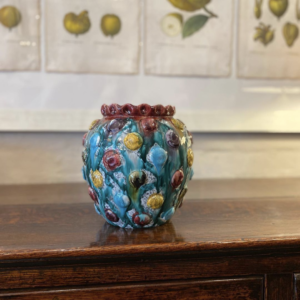 Unusual Italian multicoloured decorative ceramic vase.