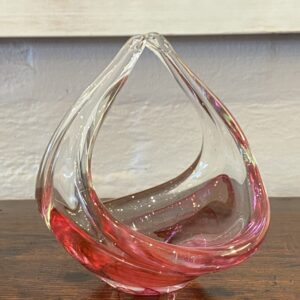 Pink Hand Blown Hokitika Glass Bowl - NZ