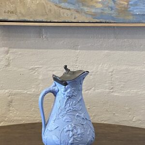 Mid 19th century English blue floral decorated Parian Ware jug