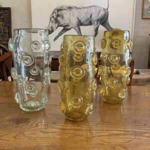 Three beautifully imperfect contemporary Italian Murano glass vases.