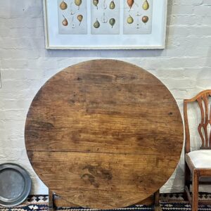 First half 19th century French provincial walnut & fruitwood vigneron, wine tasting table on trestle base.