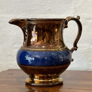 Sunderland copper lustre and blue glazed English jug.