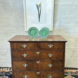 Late 17th Century English William & Mary figured walnut chest of drawers.