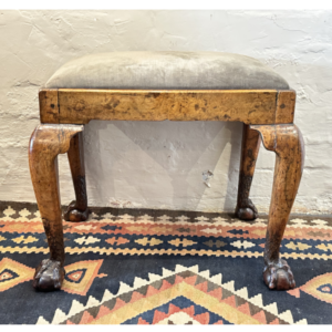 First half eighteenth century George II English walnut dressing stool.