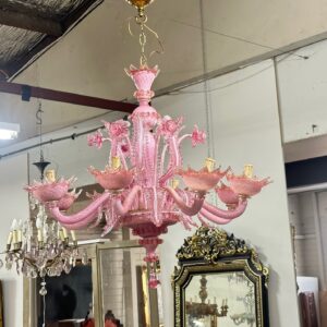 This is a rare Italian pink Murano masterpiece