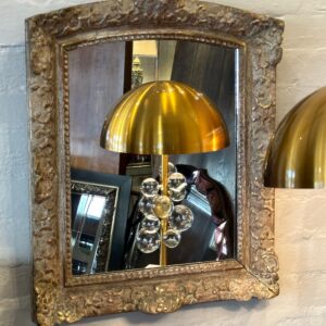 19th century French carved gilt wall mirror.