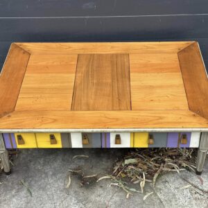 Recent restoration of a customers paint damaged cherrywood coffee table.