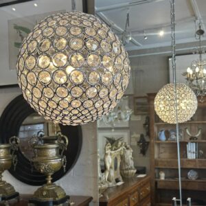 A stunning French Retro crystal ball chandelier.