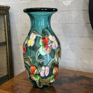 An unusual modern hand blown glass vase.