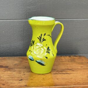 A delightful mid 20th century Italian vintage green painted ceramic jug.