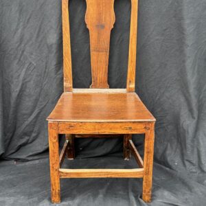 18th century English country Hepplewhite elm and ash side chair.