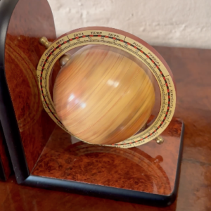 Pair of 80s retro world globe book ends.