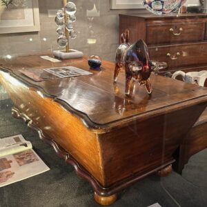 18th century French figured walnut petrin, dough bin, coffee table.