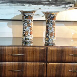 A decorative matched pair of Japanese Imari style vases, 19th century design.