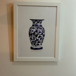 Framed photographic art of 19th century Ming Dynasty style Chinese porcelain. In near 3D images.