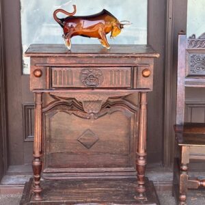 A rare 19th century French oak, pine and walnut table d’entrée.