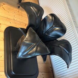 Restoration of "A Rare 20th century American Retro painted folding leaf support dining table base, with rectangular glass top."