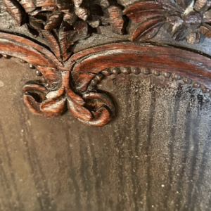 Restoration of a fire damaged, late 18th century French carved oak Buffet Deux Corps.