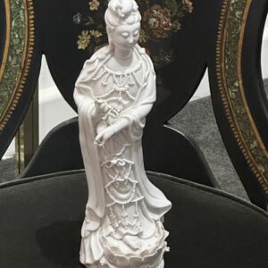 Chinese school. Quan Yin on Lotus Flower Sculpture