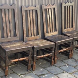 Set of four early 18th century English Oak chairs