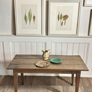 First half 19th century French oak farmhouse table or desk of diminutive proportions.
